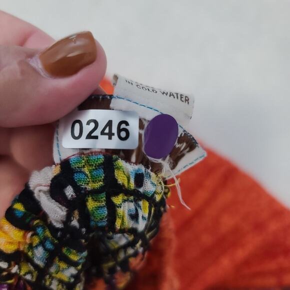 Advance Apparel Vintage women's sundress strapless orange One Size beachy boho - Picture 7 of 9